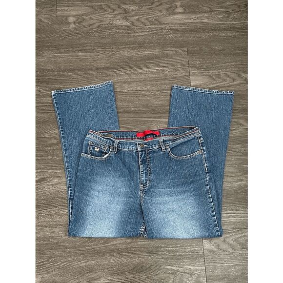 Gloria Vanderbilt Jeans Blue Bootcut Jeans Size 16P Mid Rise Denim Pockets - Picture 1 of 10